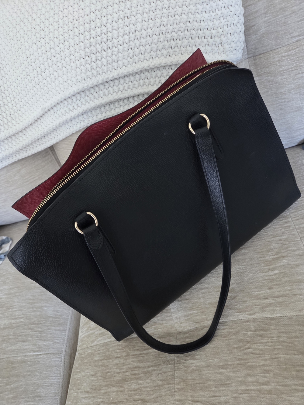 COACH Black Leather Tatum Laptop Carryall Shoulder Bag - Picture 6 of 13
